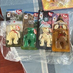 Ty Beanie Babies Bear Collection - Maple, Erin, Glory, Britannia